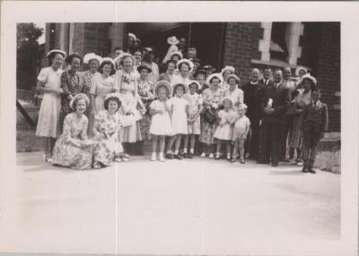 PHOTOGRAPH: GROUP OUTSIDE THE CHURCH, FROM ALBUM OF PHOTOGRAPHS METHODIST CHURCH DERBY ROAD