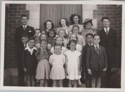 PHOTOGRAPH: SUNDAY SCHOOL OCTOBER 1947, FROM ALBUM OF PHOTOGRAPHS METHODIST CHURCH DERBY ROAD