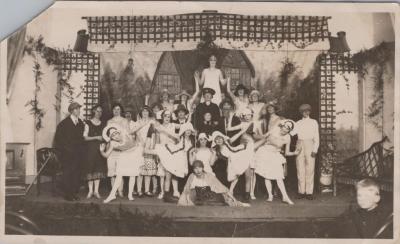 PHOTOGRAPH: GROUP OF PLAY ACTORS ON STAGE, FROM ALBUM OF PHOTOGRAPHS METHODIST CHURCH DERBY ROAD