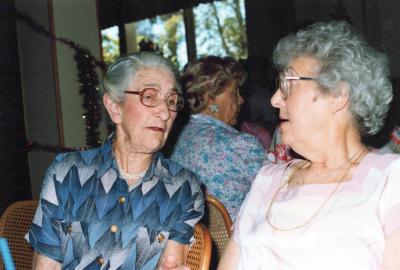 PHOTOGRAPH: SUBIACO UNITING CHURCH LADIES' GUILD CHRISTMAS PARTY 1989, MRS KATH ZUEGG AND MRS EDITH MATHER