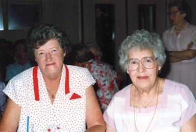 PHOTOGRAPH: SUBIACO UNITING CHURCH LADIES' GUILD CHRISTMAS PARTY 1989, GUEST JUNE SCOTT AND MRS EDITH MATHER