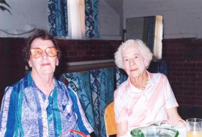 PHOTOGRAPH: SUBIACO UNITING CHURCH LADIES' GUILD CHRISTMAS PARTY 1989, MRS KATH VAUGHAN AND MRS INA FIST