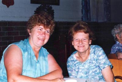 PHOTOGRAPH: SUBIACO UNITING CHURCH LADIES' GUILD CHRISTMAS PARTY 1989, MISS MARGARET HOLMAN AND GUEST MRS ENDA GASON