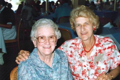 PHOTOGRAPH: SUBIACO UNITING CHURCH LADIES' GUILD CHRISTMAS PARTY 1989,TREASURER MRS LILIAN PARBUTT AND MRS JOAN BARRIE