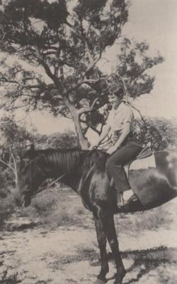 PHOTOGRAPH: PAMELA WORTLEY ON HORSEBACK, WORTLEY AND THORNHILL FAMILY COLLECTION