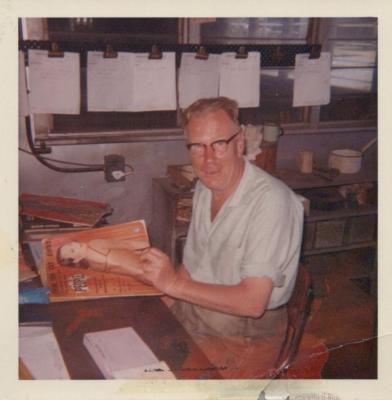 PHOTOGRAPH: JACK OSGOOD IN OFFICE AT METTERS