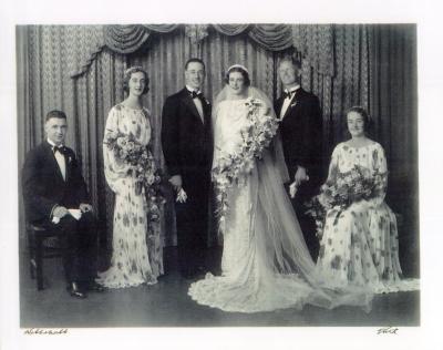 PHOTOGRAPH: MARY AND LINCOLN FRANK THOMAS, WEDDING PARTY