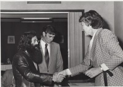 PHOTOGRAPH: SWEARING IN OF CR REG GORDON IN PRESENCE OF MRS. JUNE CRAIG