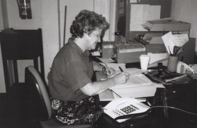 PHOTOGRAPH: SUBIACO MUSEUM - JILL SIMON AT DESK