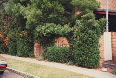 PHOTOGRAPH: 'DEVON GARDENS', CORNER BAGOT ROAD AND DOUGLAS AVENUE