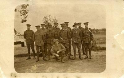 PHOTOGRAPH (COPY): GEORGE HENRY LEONARD MCOUAT WITH FELLOW SOLDIERS