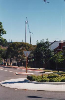 PHOTOGRAPH: COLOURED PHOTO OF THE INSTALLATION OF LIGHTS AT SUBIACO OVAL