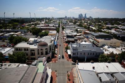 PHOTOGRAPH (DIGTIAL): AERIAL PHOTOGRAPH LOOKING EAST ALONG THE ROKEBY ROAD HAY STREET INTERSECTION TOWARDS DOMAIN STADIUM