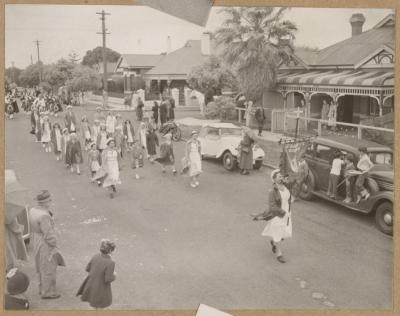 PHOTOGRAPH (DIGITAL): ST ANDREWS SUBIACO PARADE PARTICIPANTS, FROM ALBUM 'CELEBRATIONS ON SUBIACO 1952'