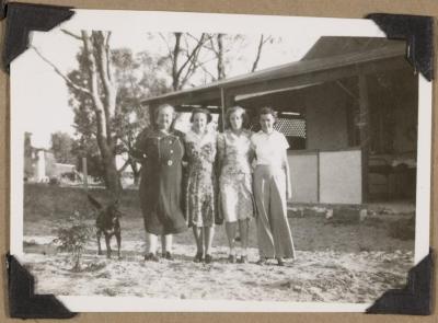 PHOTOGRAPH (DIGITAL): GROUP PHOTO WITH DOG, ROCKINGHAM, WA, FROM CONGDON FAMILY ALBUM