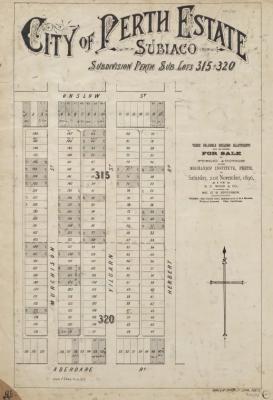 ESTATE PLAN (DIGITAL): CITY OF PERTH, SUBIACO SUBDIVISION PERTH SUB LOTS 315 - 320