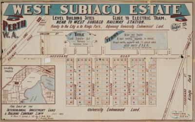 ESTATE PLAN (DIGITAL): WEST SUBIACO ESTATE, PERTH WA, 1916