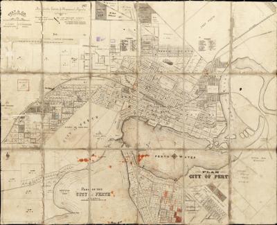 MAP (DIGITAL): PLAN OF THE CITY OF PERTH INCLUDING SUBIACO CIRCA 1915
