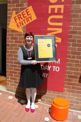 PHOTOGRAPH (DIGITAL):SUBIACO MUSEUM RECEIVING MAGNA CERTIFICATE, 2012