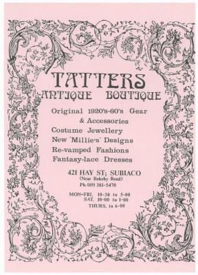 ADVERTISEMENT (DIGITAL): TATTERS BOUTIQUE 421 HAY STREET SUBIACO