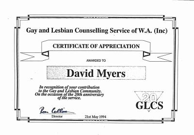 Certificate of Appreciation