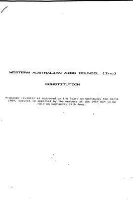 Constitution of the Western Australian Aids Council
