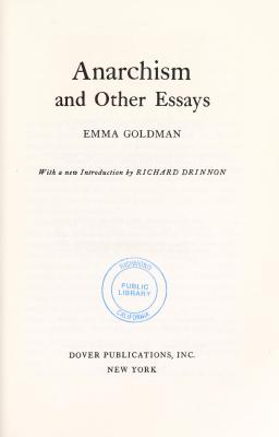 Anarchism And Other Essays