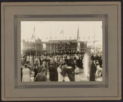 PHOTOGRAPH: LAYING FOUNDATION STONE OF DERBY ROAD METHODIST CHURCH, 1932