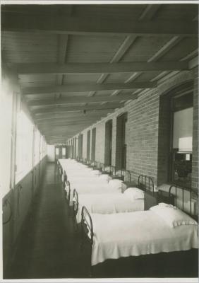 PHOTOGRAPH (COPY): BEDS ON VERANDAH OF ST JOSEPH'S ORPHANAGE, SUBIACO