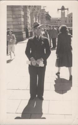 PHOTOGRAPH: PADDY BAKER STANDING IN FORREST PLACE, PERTH