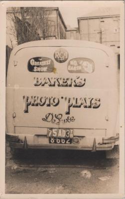 PHOTOGRAPH: BAKER'S PHOTO PLAYS VAN, REAR VIEW