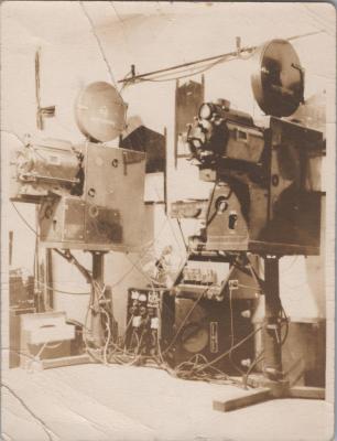 PHOTOGRAPH: TWO RCA PROJECTORS, PADDY BAKER, REGAL THEATRE