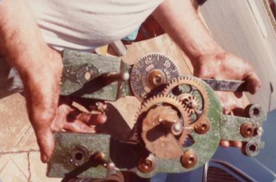 PHOTOGRAPH (DIGITAL): FALLEN SOLDIERS MEMORAL CLOCK TOWER, CLOCK DISMANTLED FOR REPAIRS, 1983