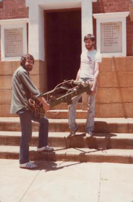 PHOTOGRAPH (DIGITAL): FALLEN SOLDIERS MEMORAL CLOCK TOWER, DISMANTLING CLOCK FOR REPAIRS, 1983