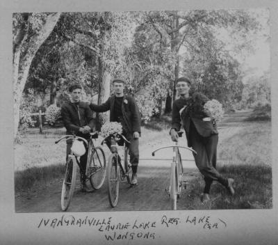 PHOTOGRAPH (DIGITAL): LAURENCE 'LAURIE' LAKE AND BOYS ON BIKES CIRCA 1910S