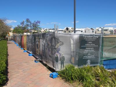 PHOTOGRAPH (DIGITAL): TRANSITION SERIES PUBLIC ART, CARTER LANE MESH WRAP, AUGUST 2013