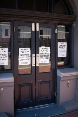 PHOTOGRAPH (DIGITAL): COVID 19 SIGNAGE, SUBIACO HOTEL, CORNER OF HAY STREET AND ROKEBY ROAD, JUNE 2020