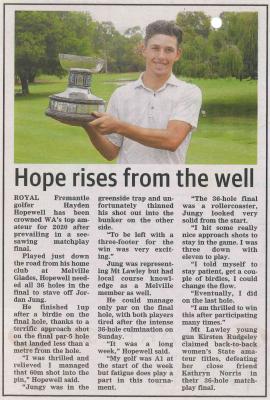 WA OPEN AT MGGC – NEWSPAPER ARTICLE