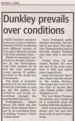 2020 MGGC AMATEUR OPEN - NEWSPAPER ARTICLE