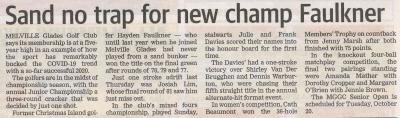 2020 MGGC GOLF RESULTS - NEWSPAPER ARTICLE