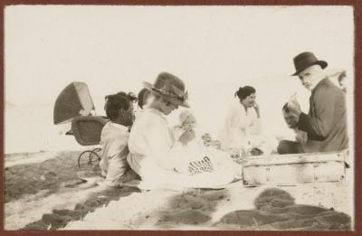 PHOTOGRAPH (DIGITAL): PICNIC ON THE SAND, CRAWLEY BAY, FROM CONGDON FAMILY ALBUM