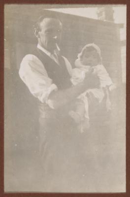 PHOTOGRAPH (DIGITAL): BERT CONGDON WITH BABY THELMA CONGDON, FROM CONGDON FAMILY ALBUM