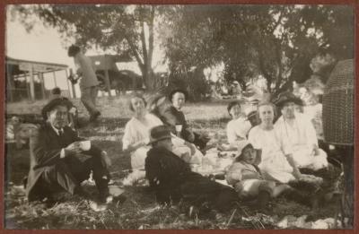 PHOTOGRAPH (DIGITAL): GROUP AT A PICNIC, FROM CONGDON FAMILY ALBUM