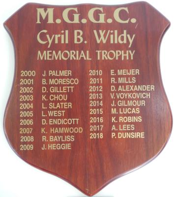 CYRIL B. WILDY MEMORIAL HONOUR BOARD