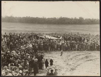 PHOTOGRAPH: ARRIVAL OF AMY JOHNSON'S PLANE