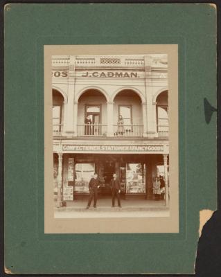 PHOTOGRAPH: 'J. CADMAN, CONFECTIONER, STATIONER, FANCY GOODS', DOYLE COURT, ROKEBY ROAD