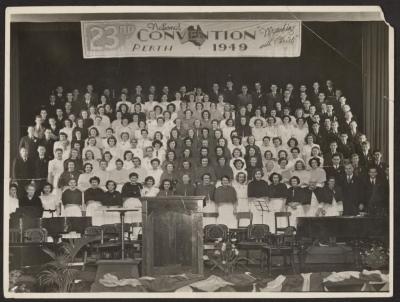 PHOTOGRAPH: 23RD NATIONAL CONVENTION PERTH 1949, FROM METHODIST CHURCH DERBY ROAD ALBUM