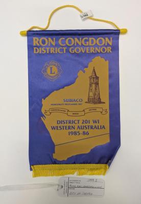 FLAG: RON CONGDON, DISTRICT GOVERNOR, LIONS INTERNATIONAL