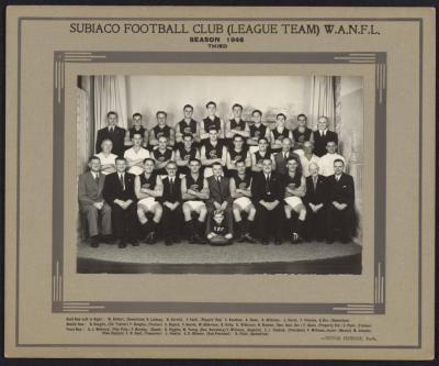 PHOTOGRAPH: SUBIACO FOOTBALL CLUB (LEAGUE TEAM) W.A.N.F.L. SEASON 1946 - THIRD