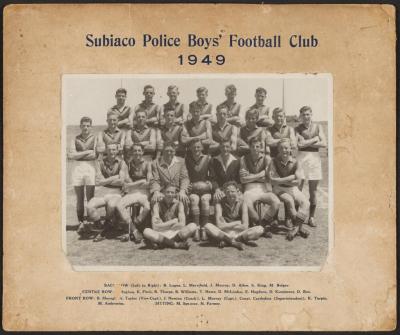 PHOTOGRAPH: SUBIACO POLICE BOYS' FOOTBALL CLUB, 1949